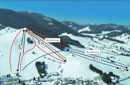 Skigebiet Spitzenberg und Kpfle in Bernau im Schwarzwald, Ortsteil Innerlehen.