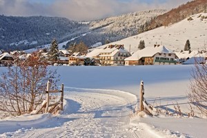 Winterwanderweg entlang der Bernauer Alb. Foto: Ute Maier