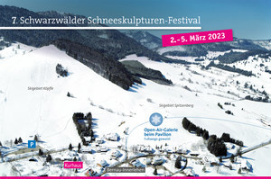 Blick auf das Gelände vom Schneeskulpturen-Festival oberhalb vom Ortsteil Bernau-Innnerlehen, auf einem kleinen Plateau. Blick auf das Gelände vom Schneeskulpturen-Festival oberhalb vom Ortsteil Bernau-Innnerlehen, auf einem kleinen Plateau.