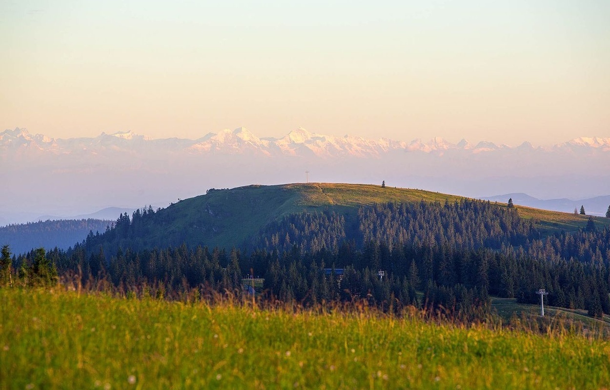 Bernau Schwarzwald Herzogenhorn und Alpenkette am Sommerabend.jpg