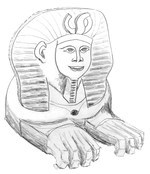 Bernau Schneeskulpturen-Festival 2019: Die Skizze "Sphinx" von Simon Morgenthaler und Eva Stoiber. Bernau Schneeskulpturen-Festival 2019: Die Skizze "Sphinx" von Simon Morgenthaler und Eva Stoiber.